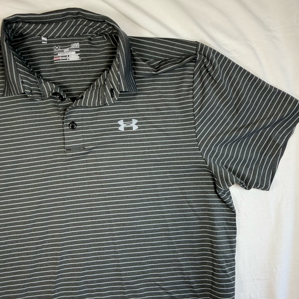UNDERARMOUR Striped grey Polo‎ Shirt